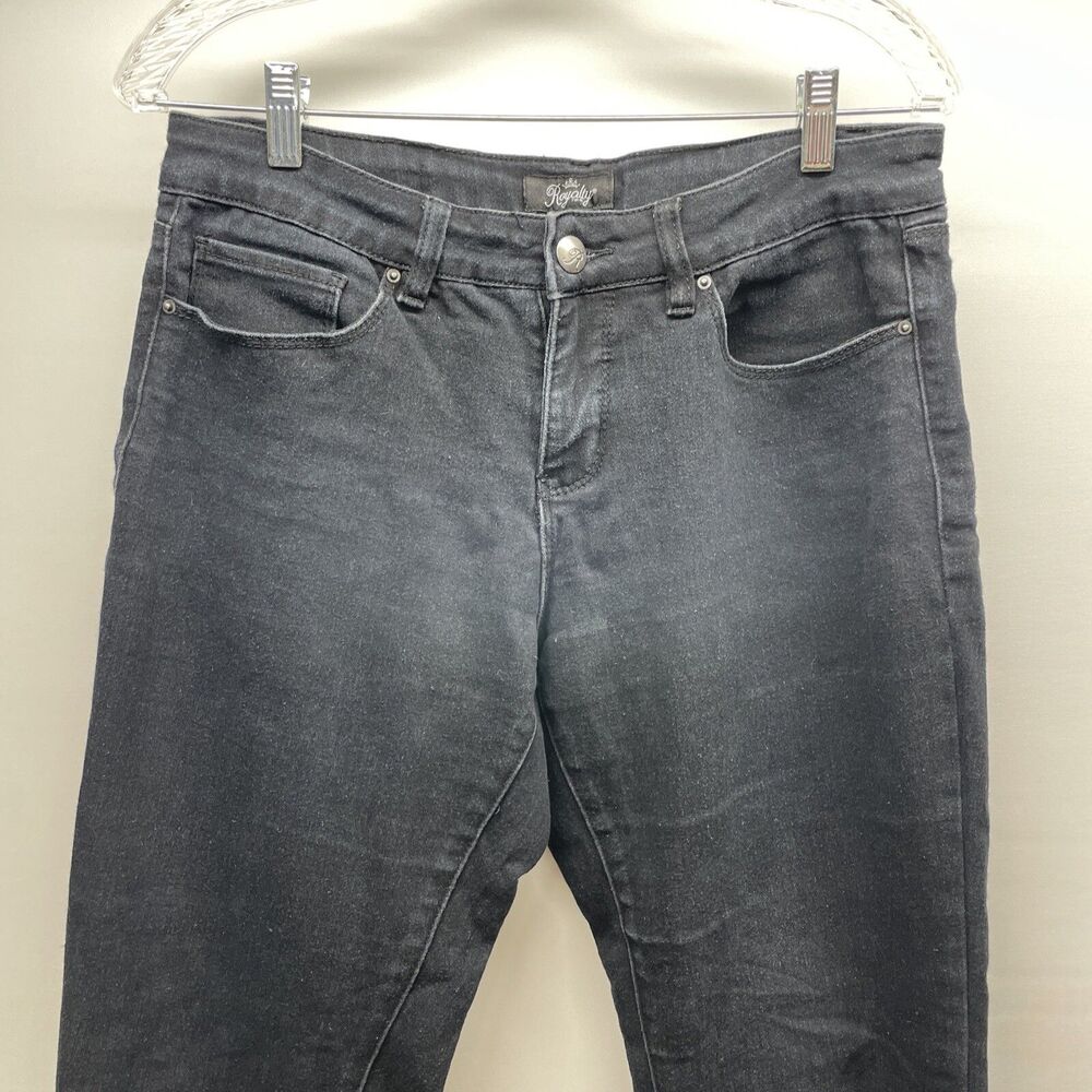 Royalty For Me Women Jeans Size 8 Blue Dark Almost Black Mid Rise Skinny Denim